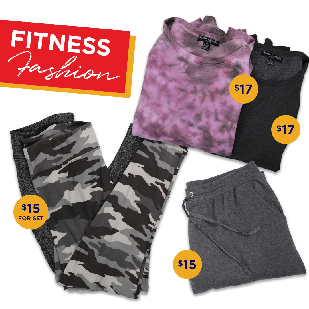 Fitness Clothes- shirts, leggings, and shorts